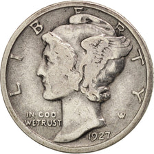 United States, Mercury Dime, Dime, 1927, U.S. Mint, Philadelphia, VF(20-25)