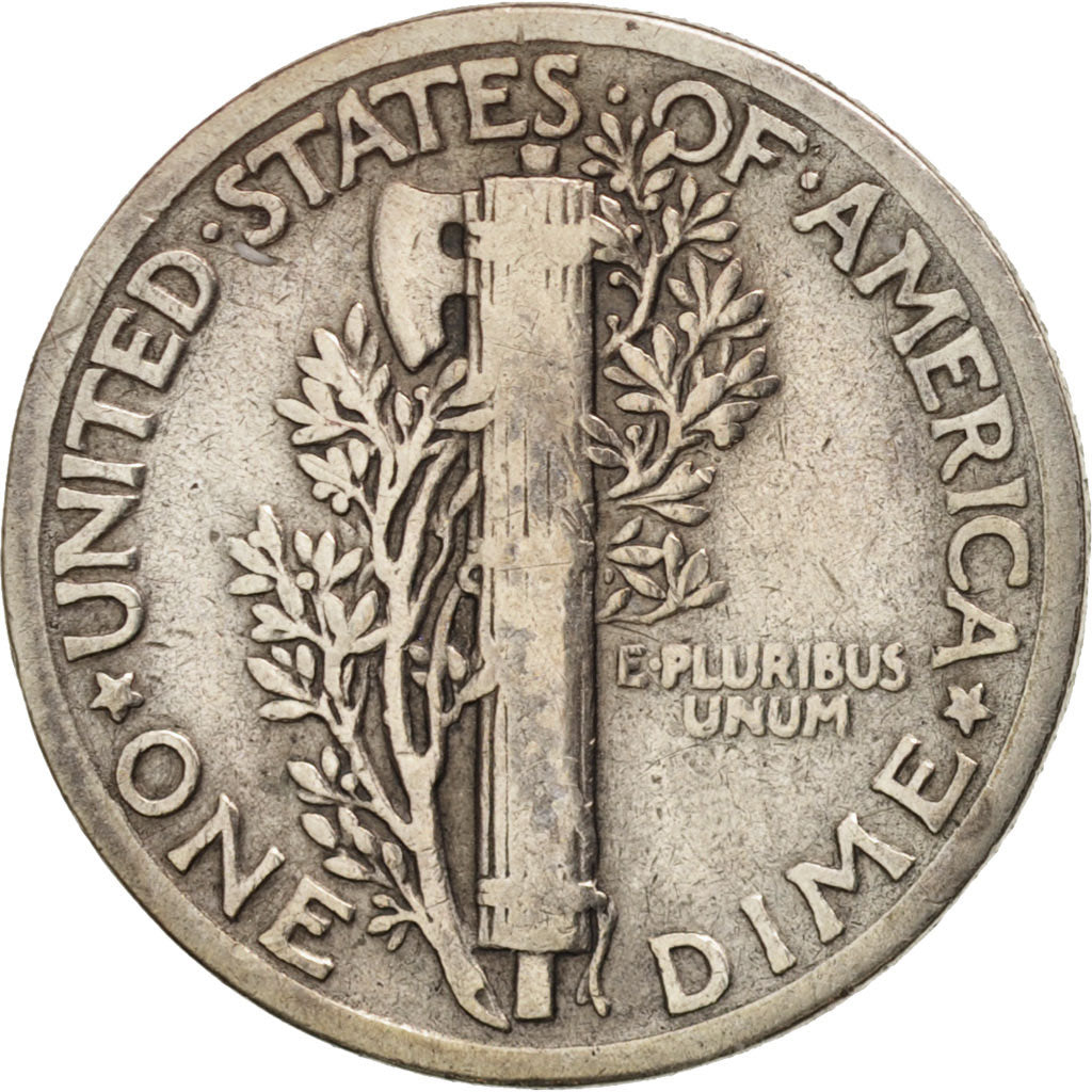 United States, Mercury Dime, Dime, 1927, U.S. Mint, Philadelphia, VF(20-25)
