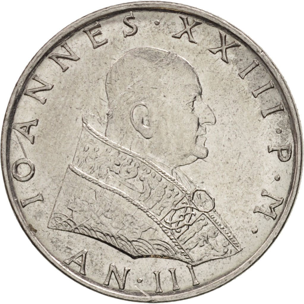 VATICAN CITY, John XXIII, 50 Lire, 1961, Roma, AU(50-53), Stainless Steel