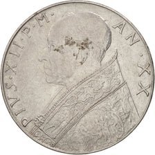 VATICAN CITY, Pius XII, 100 Lire, 1958, Roma, AU(50-53), Stainless Steel, KM:55