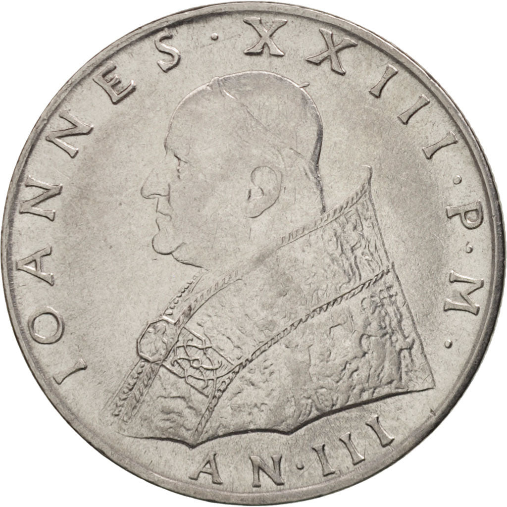 CITTÀ DEL VATICANO, John XXIII, 100 Lire, 1961, Roma, BB+, Acciaio inossidab...