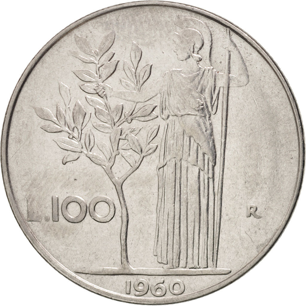 Italia, 100 Lire, 1960, Rome, SPL-, Acciaio inossidabile, KM:96.1