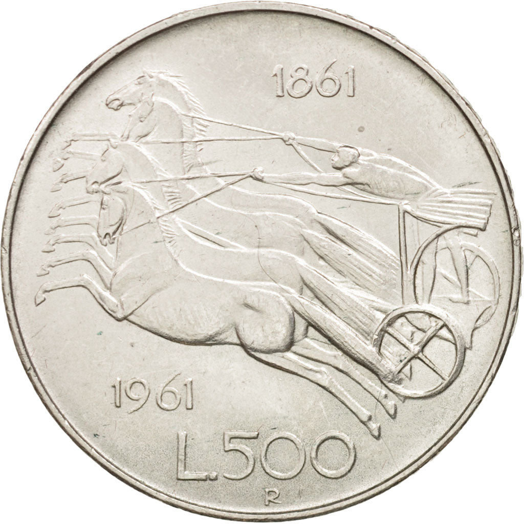 Italy, 500 Lire, 1961, Rome, MS(63), Silver, KM:99