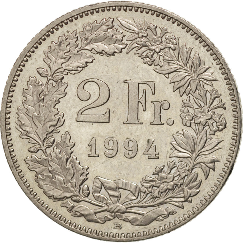 Moneta, Svizzera, 2 Francs, 1994, Bern, SPL-, Rame-nichel, KM:21a.3