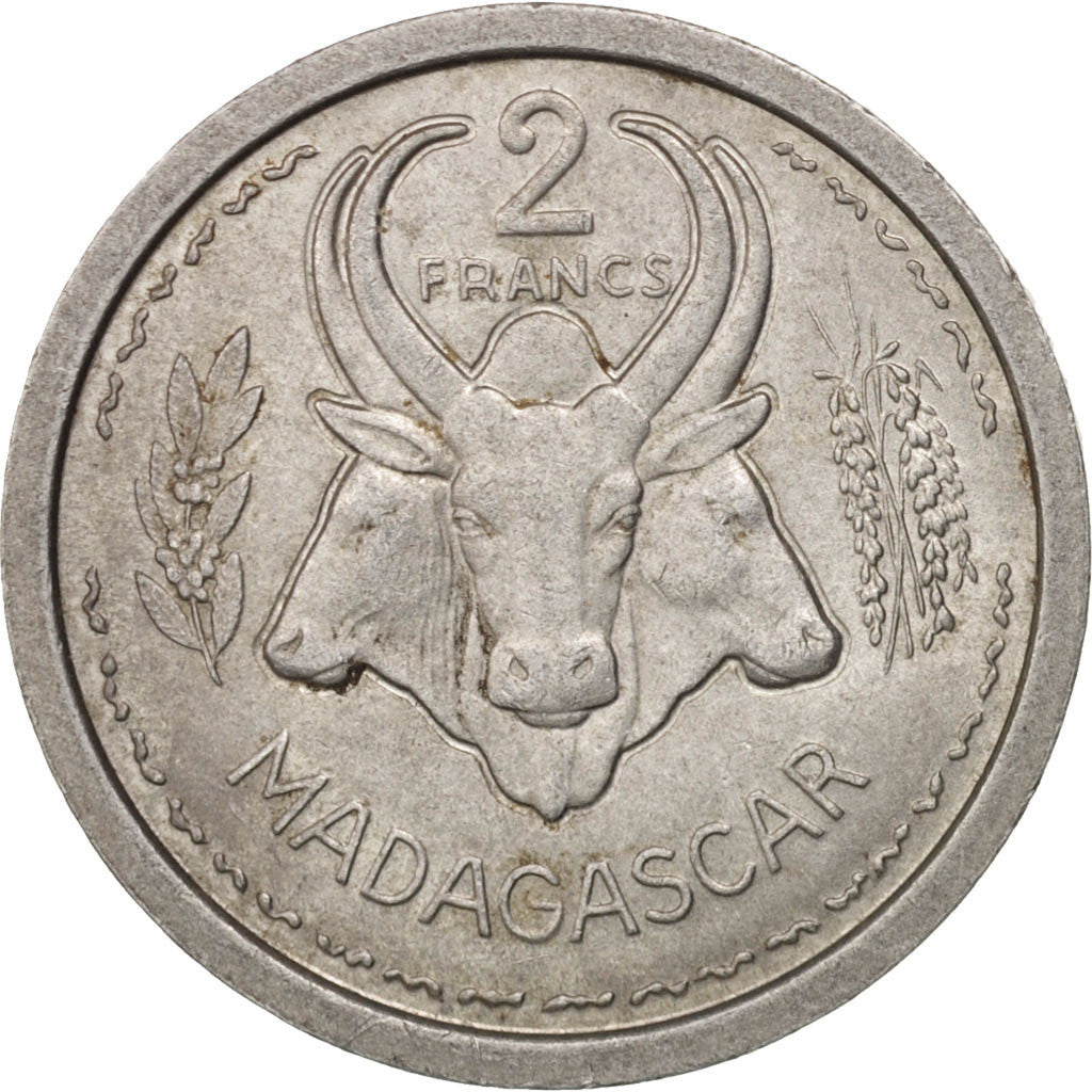 Madagascar, 2 Francs, 1948, Paris, AU(50-53), Aluminum, KM:4