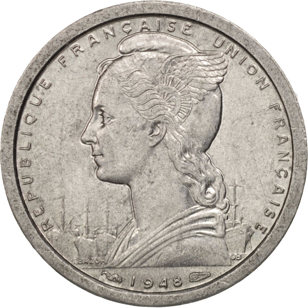 Coin, French Equatorial Africa, Franc, 1948, Paris, MS(60-62), Aluminum, KM:6