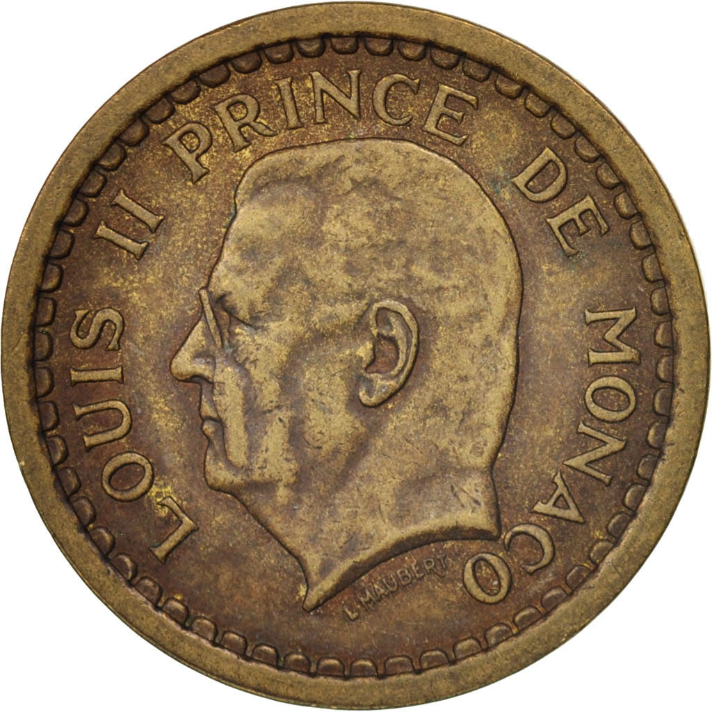 Münze, Monaco, Louis II, 2 Francs, 1945, SS, Aluminum-Bronze, KM:121a