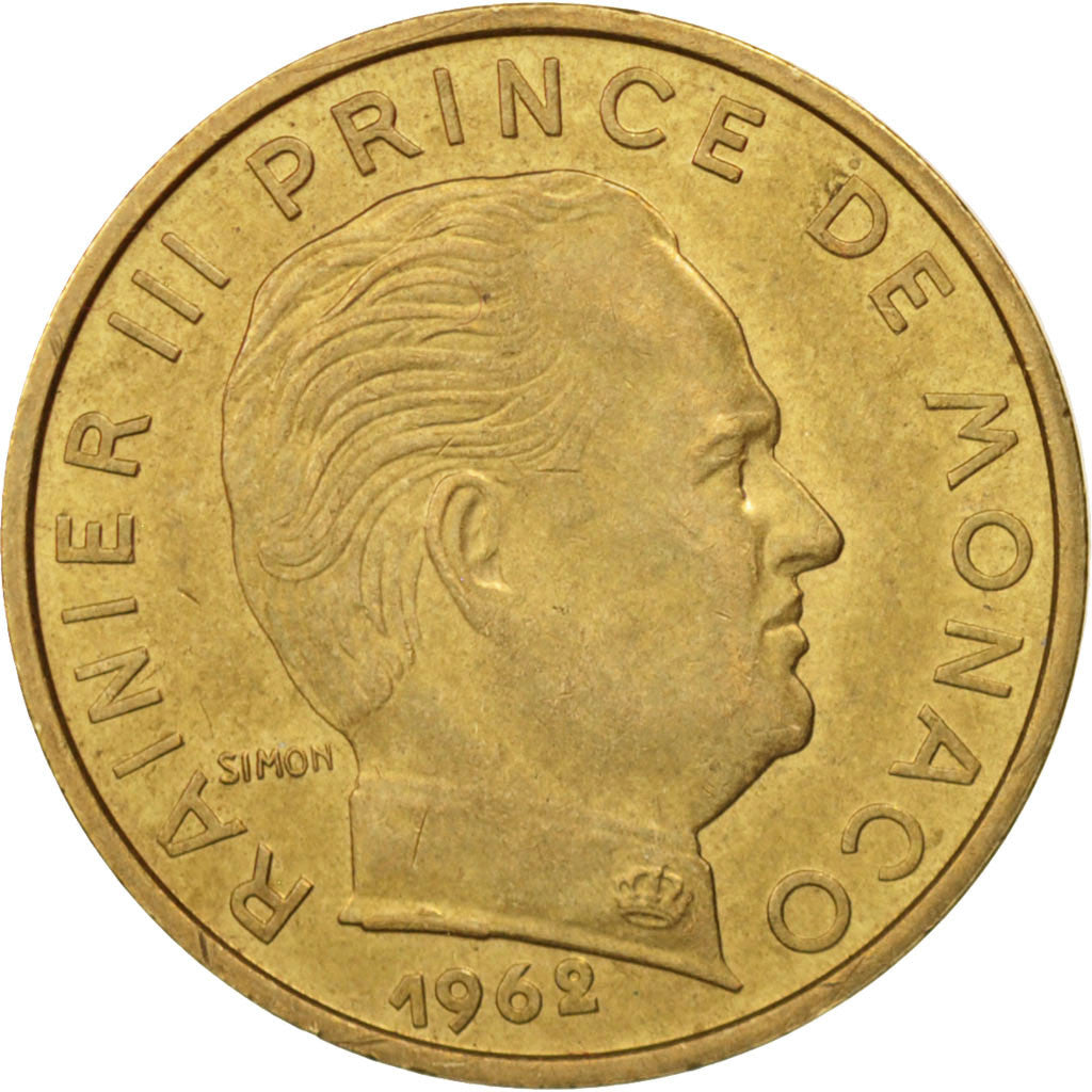 Monaco, Rainier III, 20 Centimes, 1962, AU(50-53), Aluminum-Bronze, KM:143