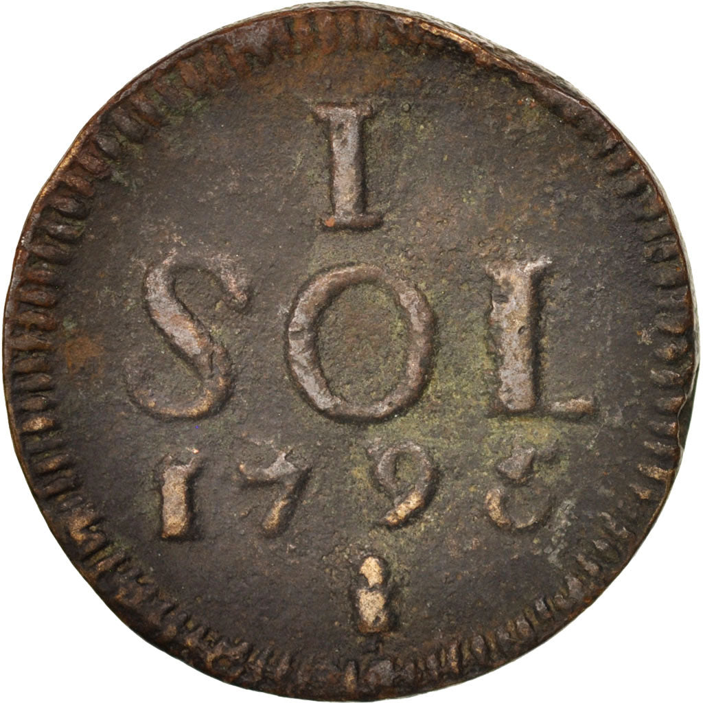 Coin, Luxembourg, Sol, 1796, EF(40-45), Bronze