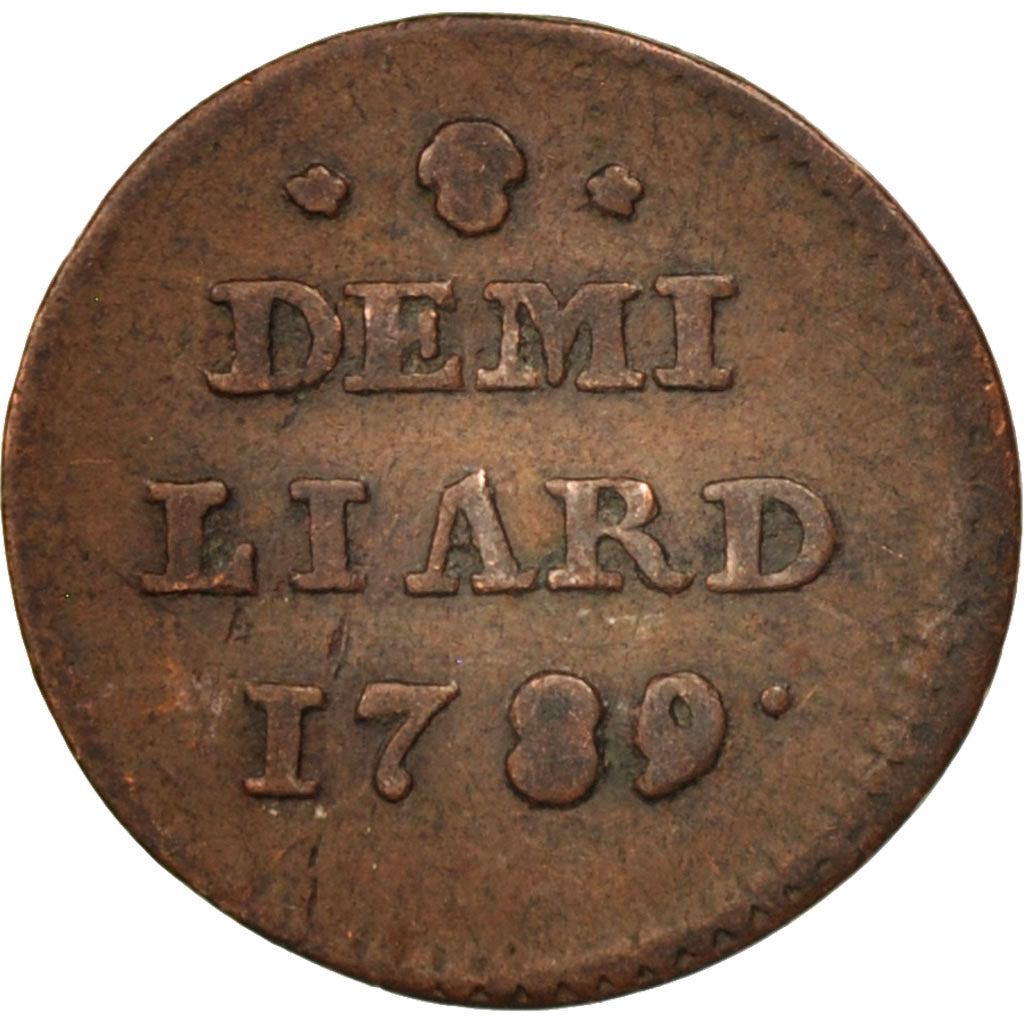 Coin, Luxembourg, Joseph II, 1/2 Liard, 1789, Brussels, EF(40-45), Copper, KM:10