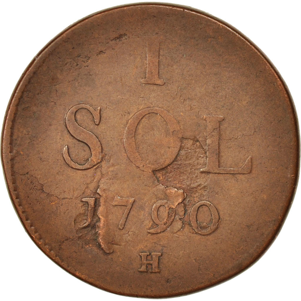 Coin, Luxembourg, Leopold II, Sol, 1790, G, VF(20-25), Copper, KM:15