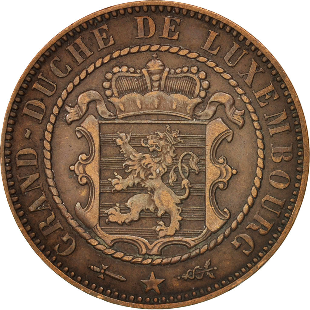 Lussemburgo, William III, 10 Centimes, 1854, Utrecht, BB+, Bronzo, KM:23.1