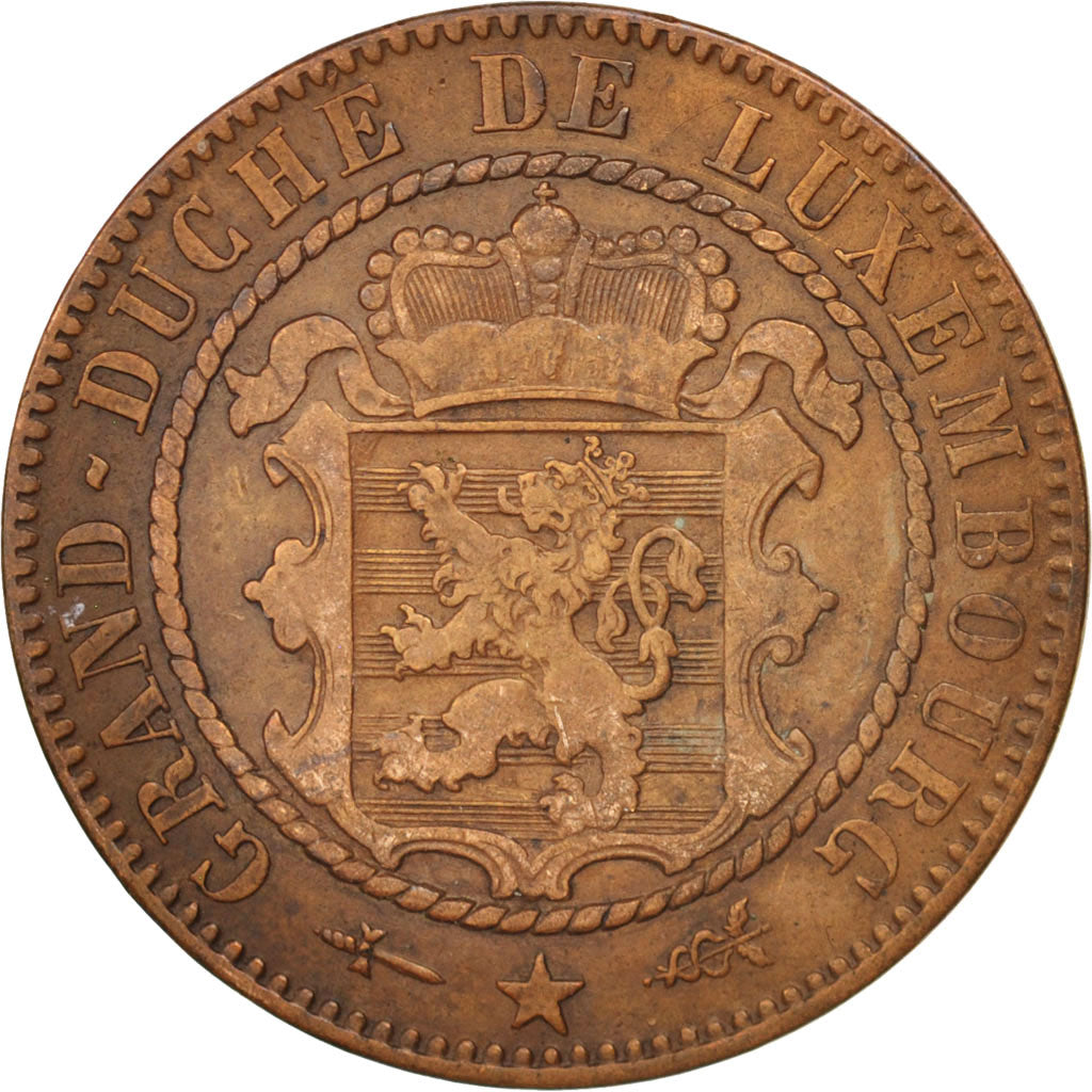 Coin, Luxembourg, William III, 10 Centimes, 1870, Utrecht, EF(40-45), Bronze