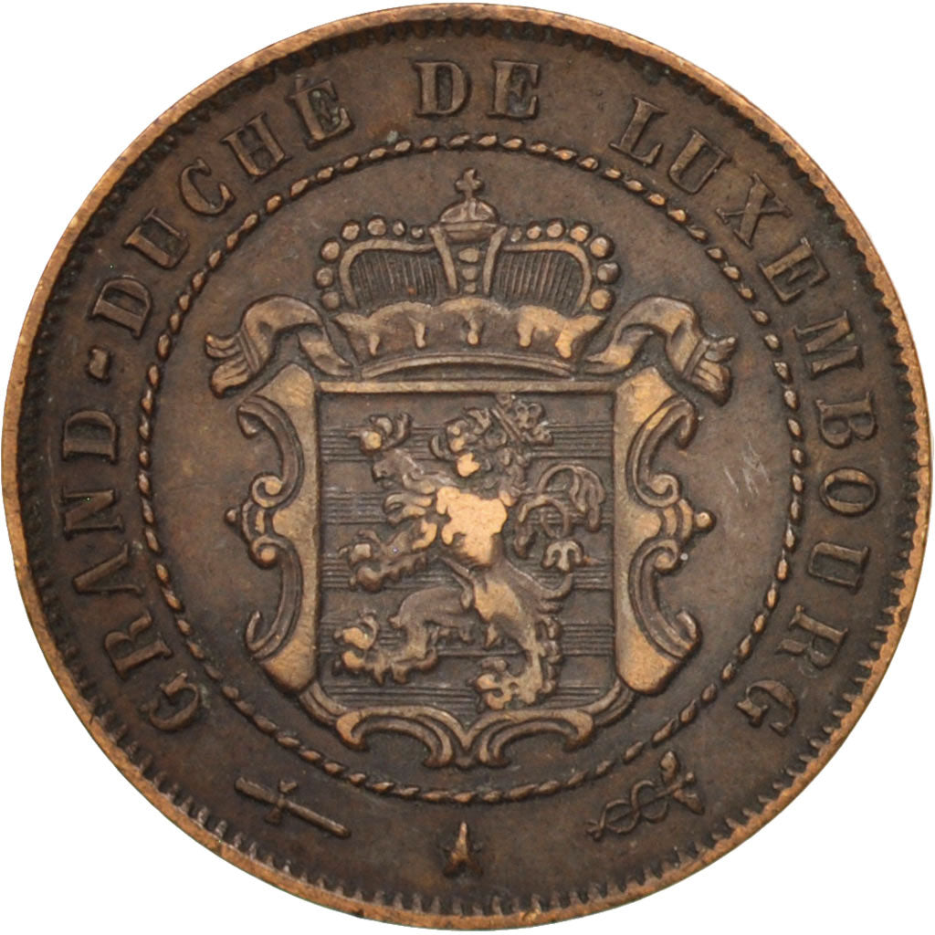 Luxembourg, William III, 2-1/2 Centimes, 1854, Utrecht, EF(40-45), Bronze, KM:21