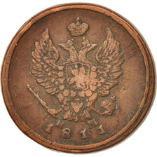Russia, Alexander I, 2 Kopeks, 1811, Ekaterinbourg, VF(30-35), Copper, KM:118.2