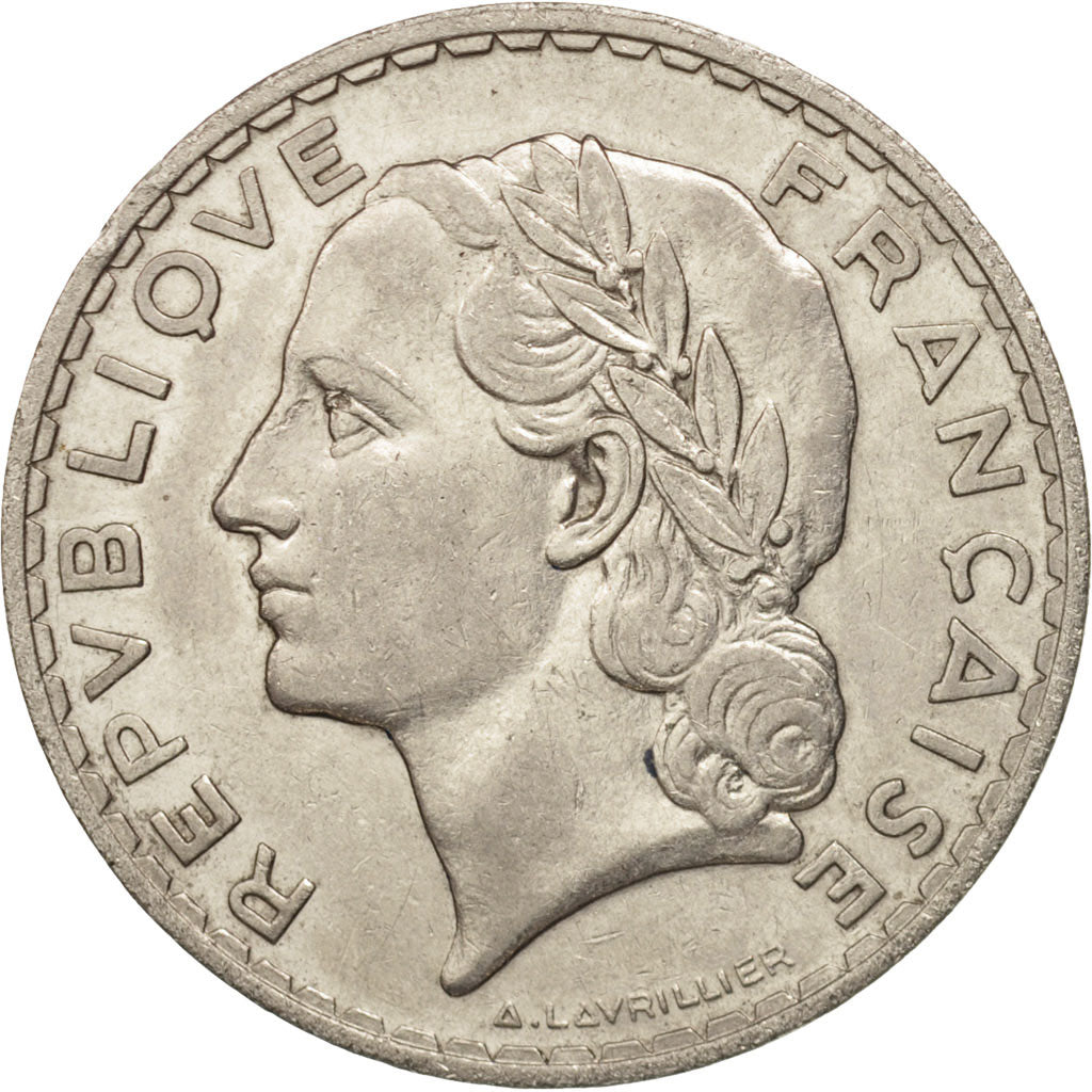 Coin, France, Lavrillier, 5 Francs, 1933, Paris, EF(40-45), Nickel, KM:888