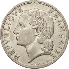 Moneda, Francia, Lavrillier, 5 Francs, 1933, Paris, MBC, Níquel, KM:888
