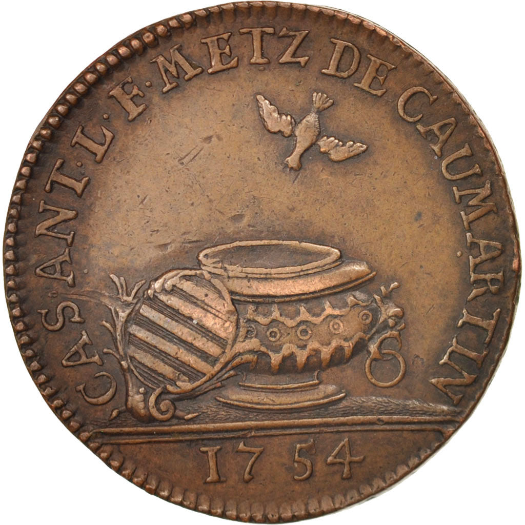 France, Jeton, Lorraine, Casimir Antoine Metz de Caumartin, intendant, 1754