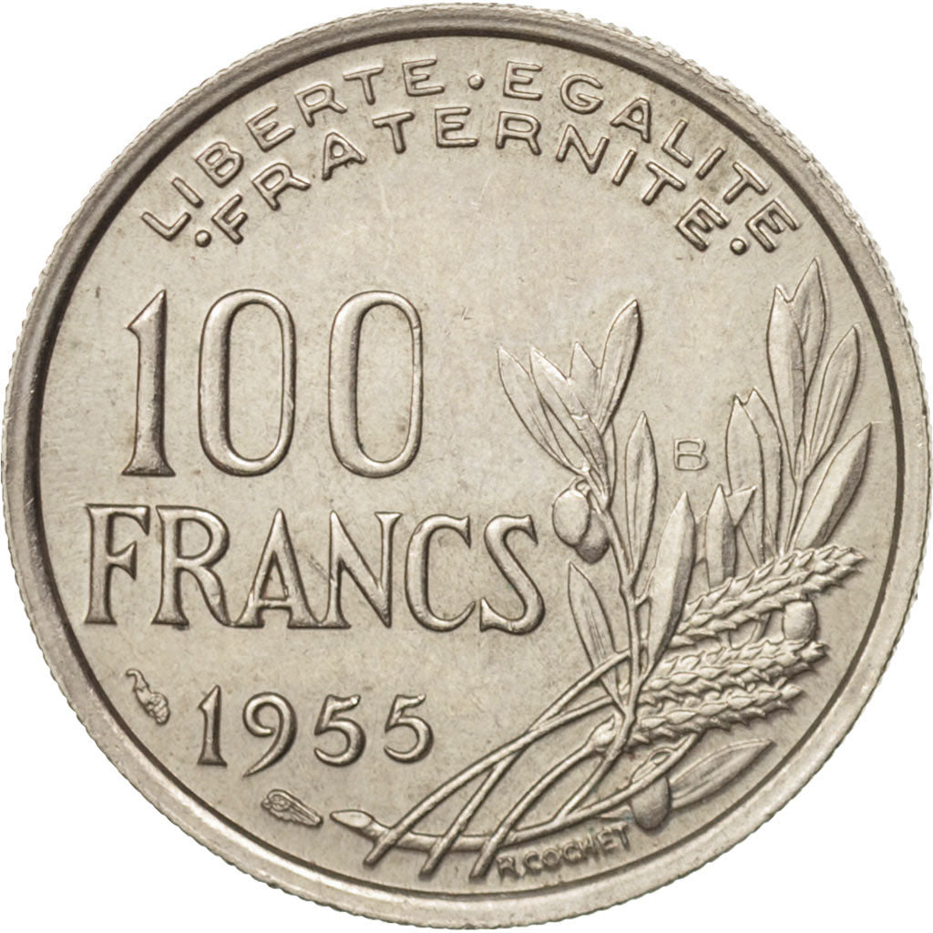Coin, France, Cochet, 100 Francs, 1955, Beaumont le Roger, MS(60-62)