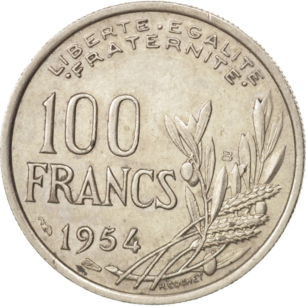 Francia, Cochet, 100 Francs, 1954, Beaumont le Roger, SPL-, Rame-nichel, KM:9...