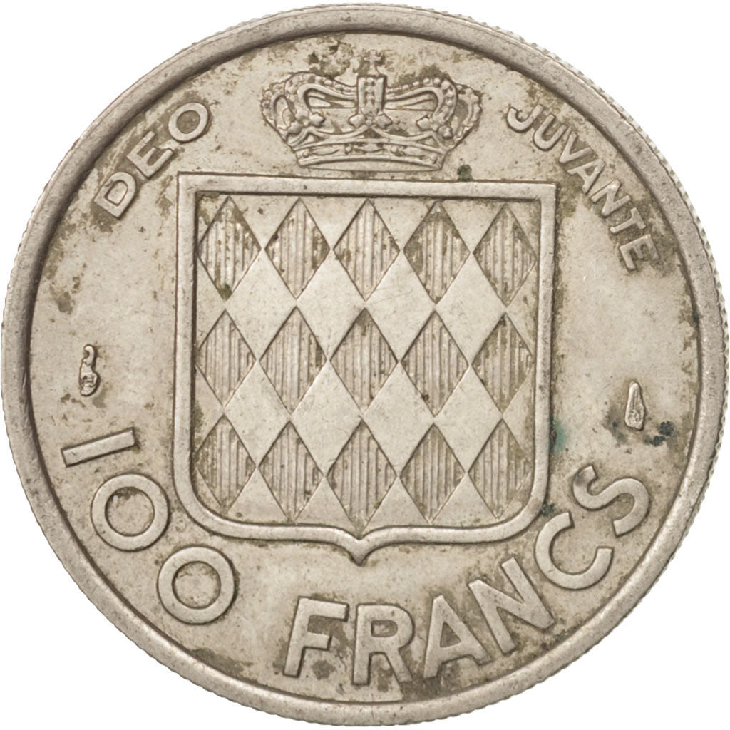 Coin, Monaco, Rainier III, 100 Francs, Cent, 1956, EF(40-45), Copper-nickel