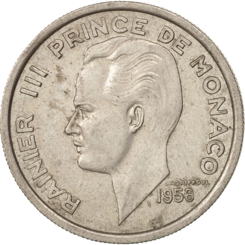 Coin, Monaco, Rainier III, 100 Francs, Cent, 1956, EF(40-45), Copper-nickel