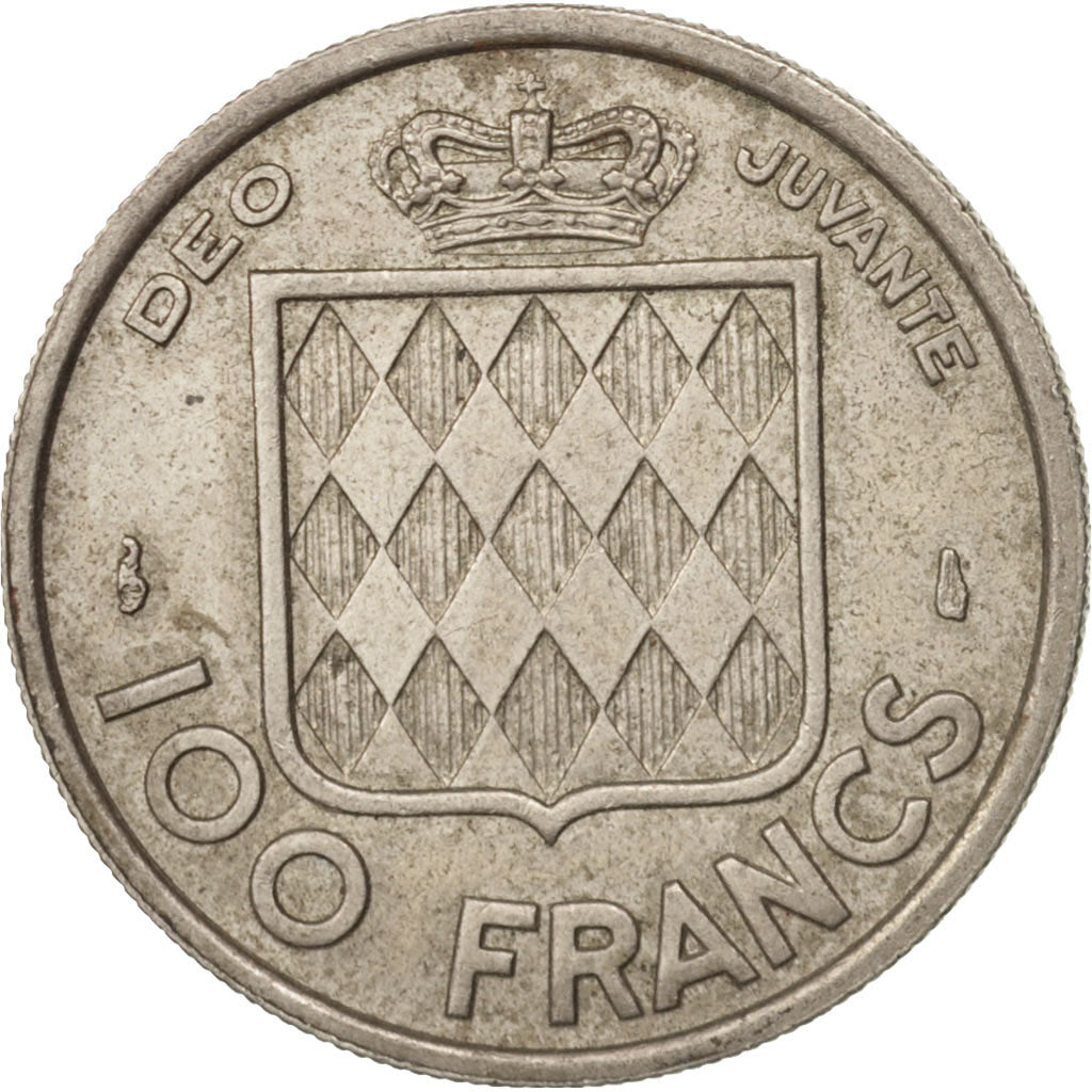 Coin, Monaco, Rainier III, 100 Francs, Cent, 1956, EF(40-45), Copper-nickel