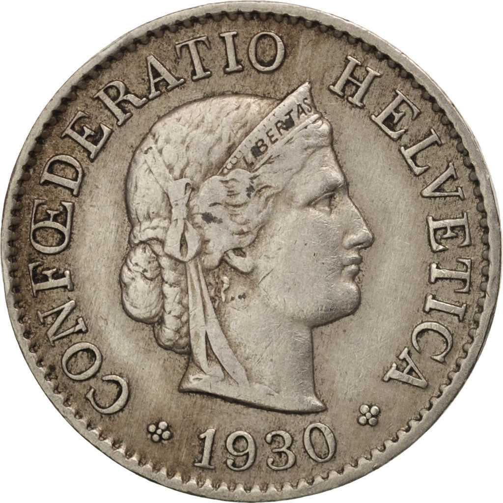 Switzerland, 5 Rappen, 1930, Bern, EF(40-45), Copper-nickel, KM:26