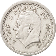 Monaco, Louis II, 2 Francs, 1943, AU(50-53), Aluminum, KM:121