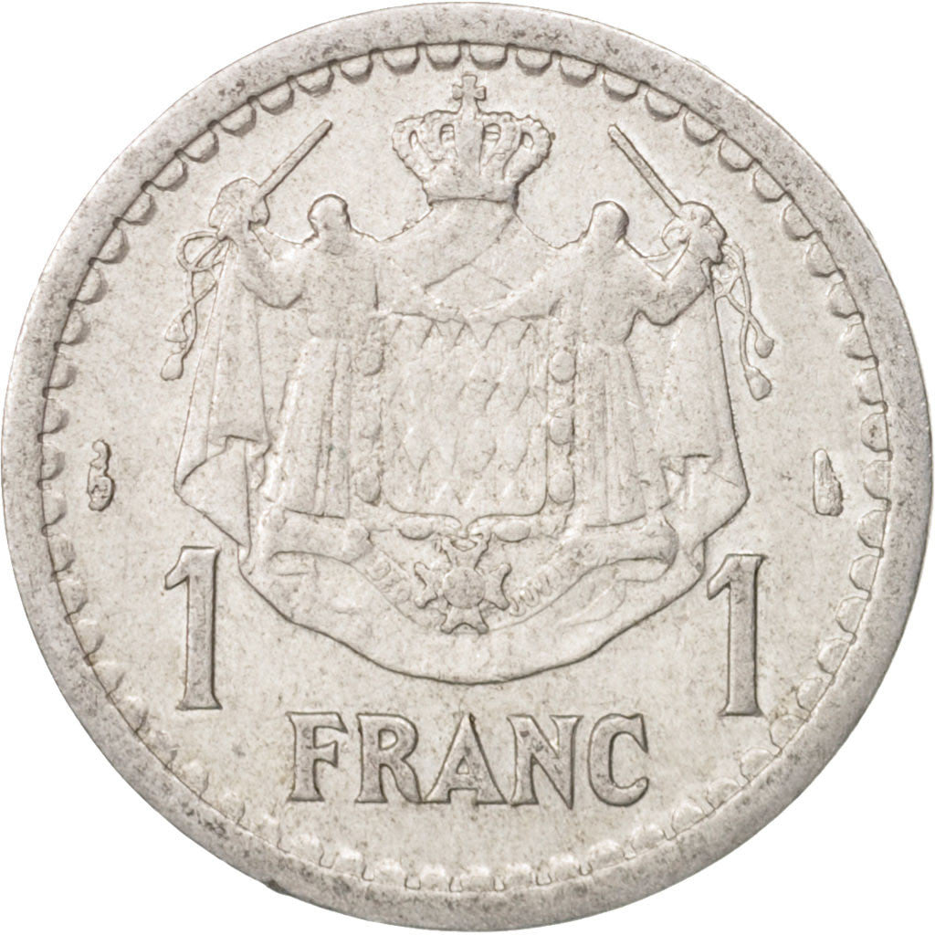 Münze, Monaco, Louis II, Franc, 1943, SS+, Aluminium, KM:120