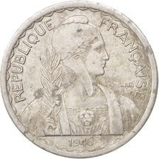 FRENCH INDO-CHINA, 20 Cents, 1945, Castelsarrasin, EF(40-45), Aluminum