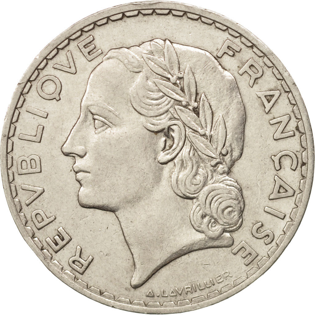 Coin, France, Lavrillier, 5 Francs, 1933, Paris, AU(50-53), Nickel, KM:888