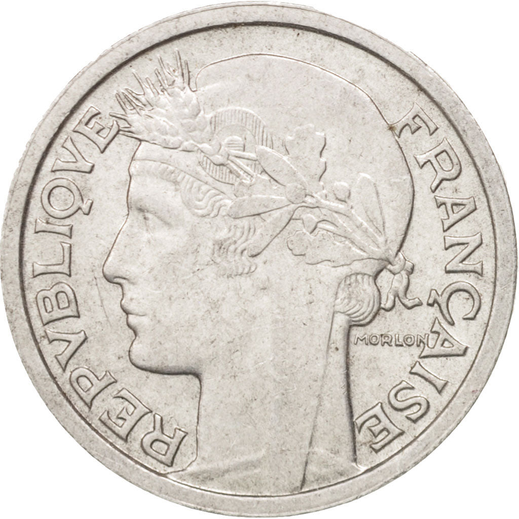 Moneda, Francia, Morlon, Franc, 1947, Paris, EBC, Aluminio, KM:885a.1, Le