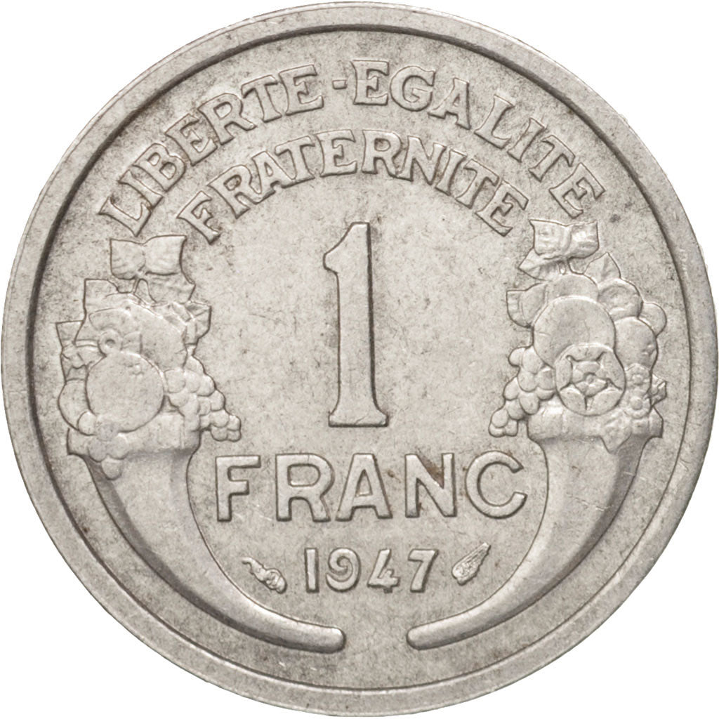 Moneda, Francia, Morlon, Franc, 1947, Paris, EBC, Aluminio, KM:885a.1, Le