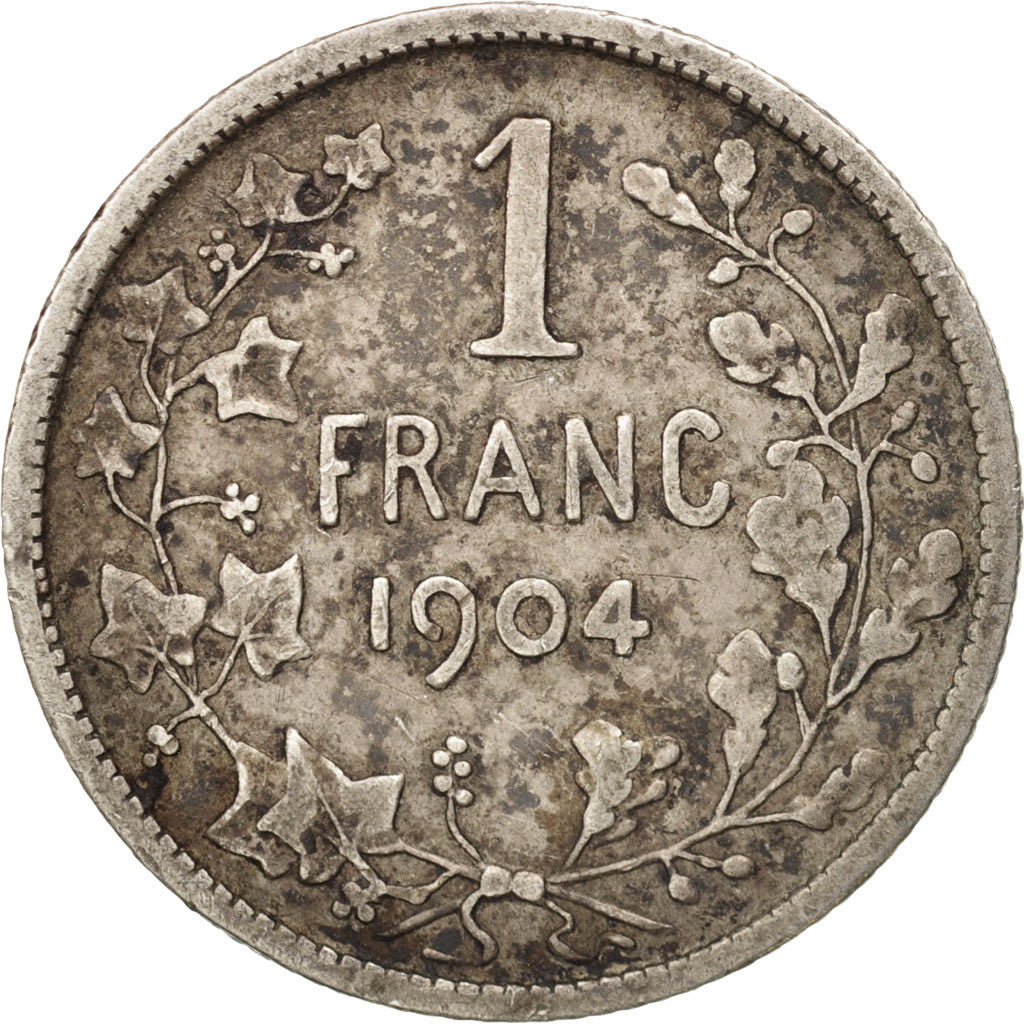 Moneda, Bélgica, Franc, 1904, BC+, Plata, KM:56.1