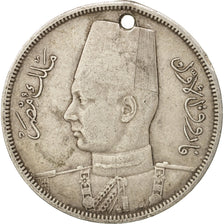 Monnaie, Égypte, Farouk, 10 Piastres, 1939, British Royal Mint, TB, Argent