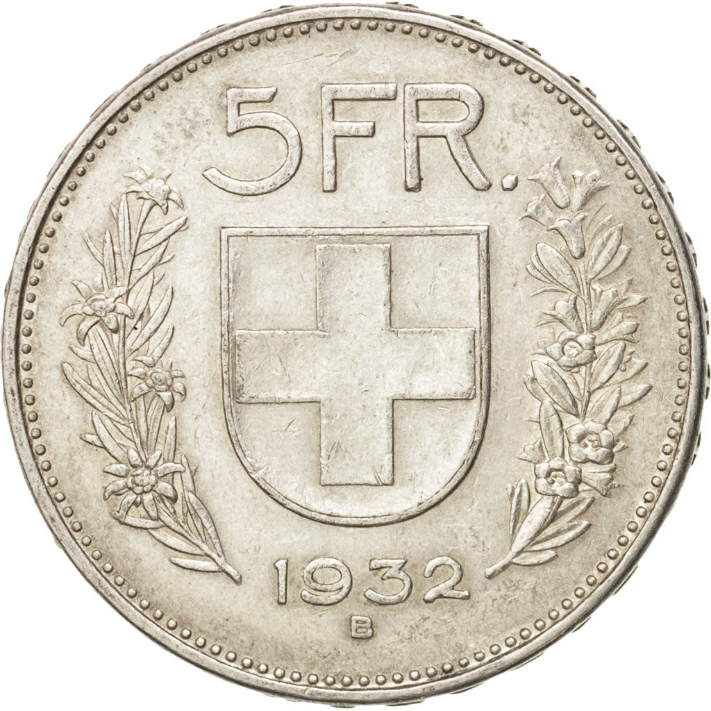 Münze, Schweiz, 5 Francs, 1932, Bern, SS+, Silber, KM:40