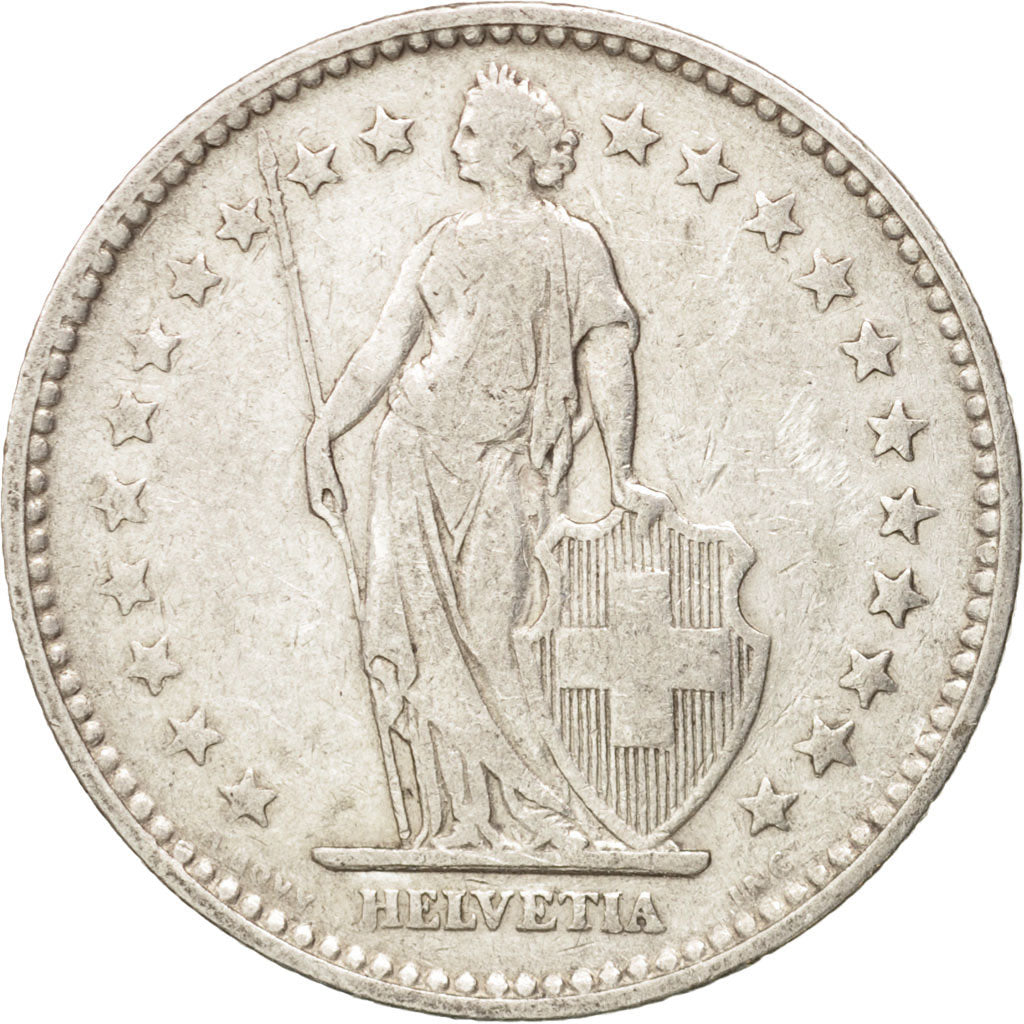 Coin, Switzerland, 2 Francs, 1894, Bern, VF(20-25), Silver, KM:21