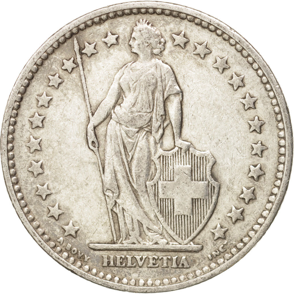 Coin, Switzerland, 2 Francs, 1912, Bern, EF(40-45), Silver, KM:21