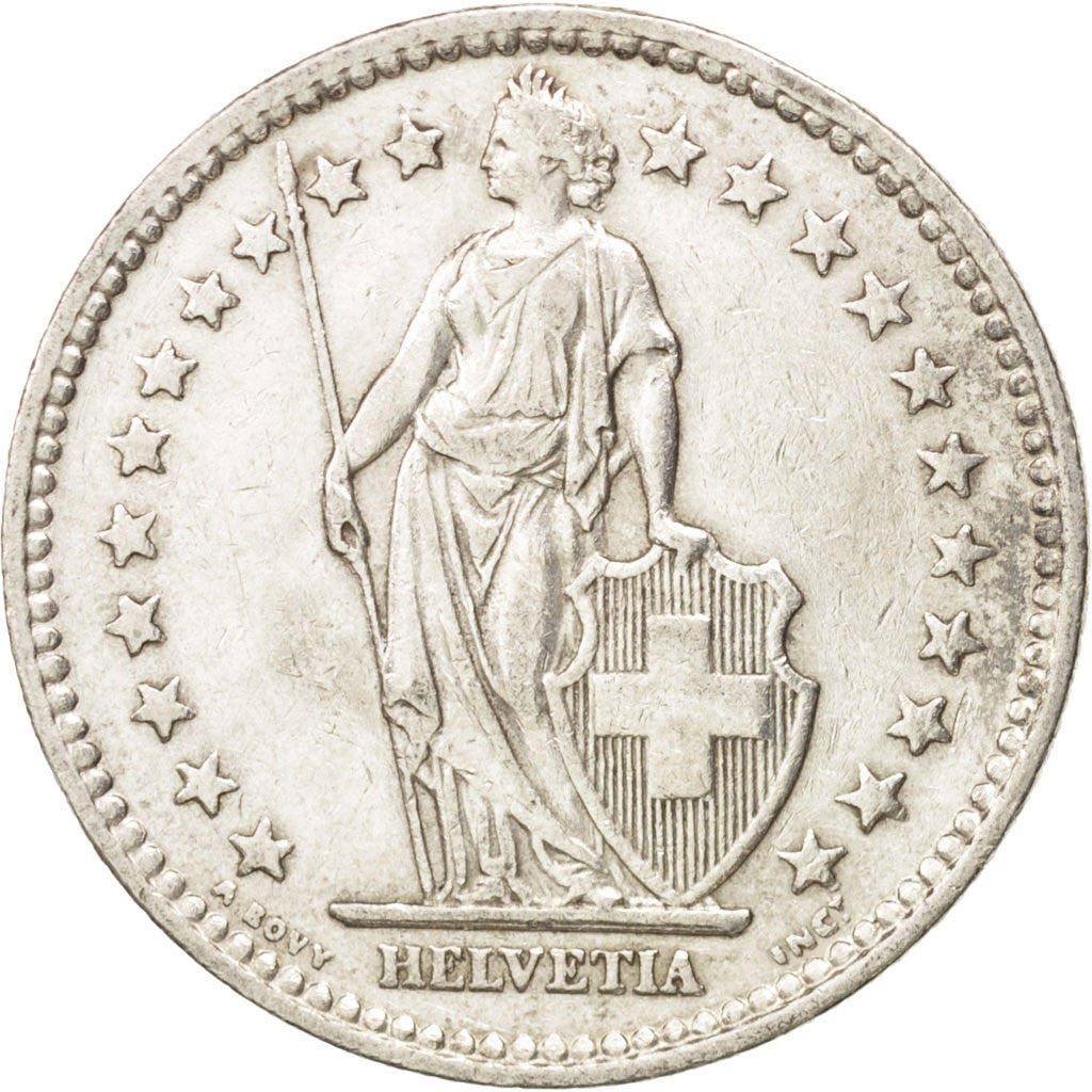 Schweiz, 2 Francs, 1943, Bern, EF(40-45), Silver, KM:21