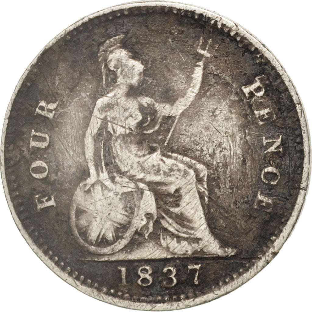 Great Britain, William IV, 4 Pence, Groat, 1837, VF(30-35), Silver, KM:711