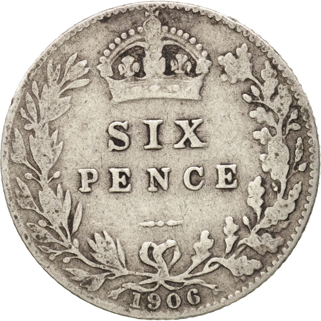 Great Britain, Edward VII, 6 Pence, 1906, VF(20-25), Silver, KM:799