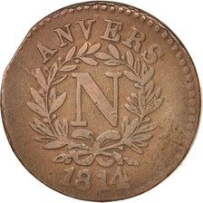FRENCH STATES, ANTWERP, 5 Centimes, 1814, Anvers, VF(30-35), Bronze