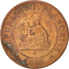 FRENCH INDO-CHINA, Cent, 1885, Paris, F(12-15), Bronze, KM:1, Lecompte:37
