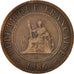 Coin, FRENCH INDO-CHINA, Cent, 1886, Paris, VF(20-25), Bronze, KM:1, Lecompte:38