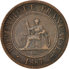 Coin, FRENCH INDO-CHINA, Cent, 1887, Paris, VF(30-35), Bronze, KM:1, Lecompte:39