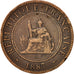 Coin, FRENCH INDO-CHINA, Cent, 1887, Paris, VF(30-35), Bronze, KM:1, Lecompte:39