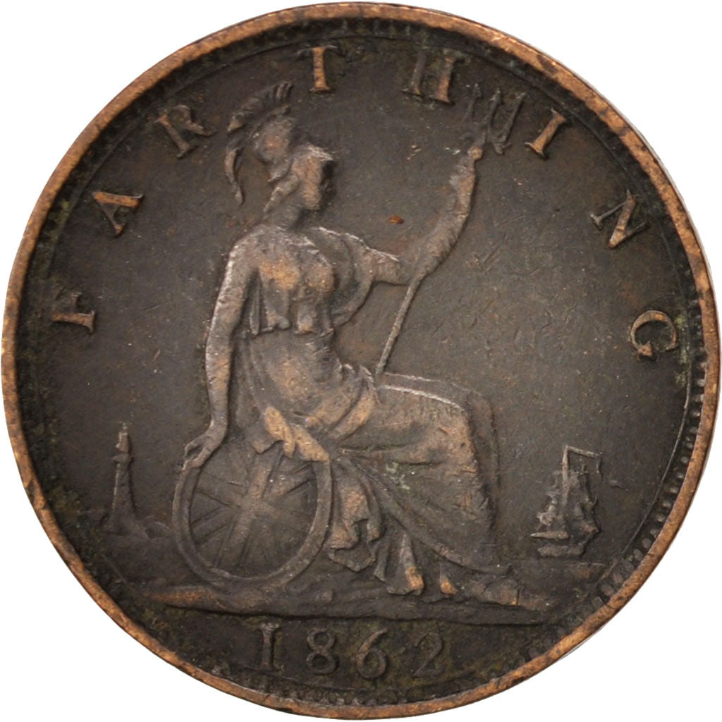 Great Britain, Victoria, Farthing, 1862, VF(30-35), Bronze, KM:747.2