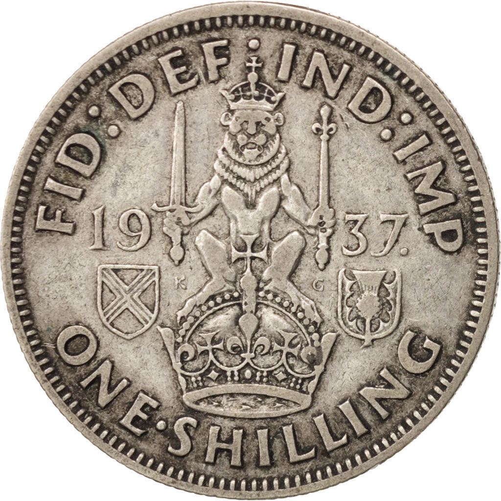 Coin, Great Britain, George VI, Shilling, 1937, EF(40-45), Silver, KM:853