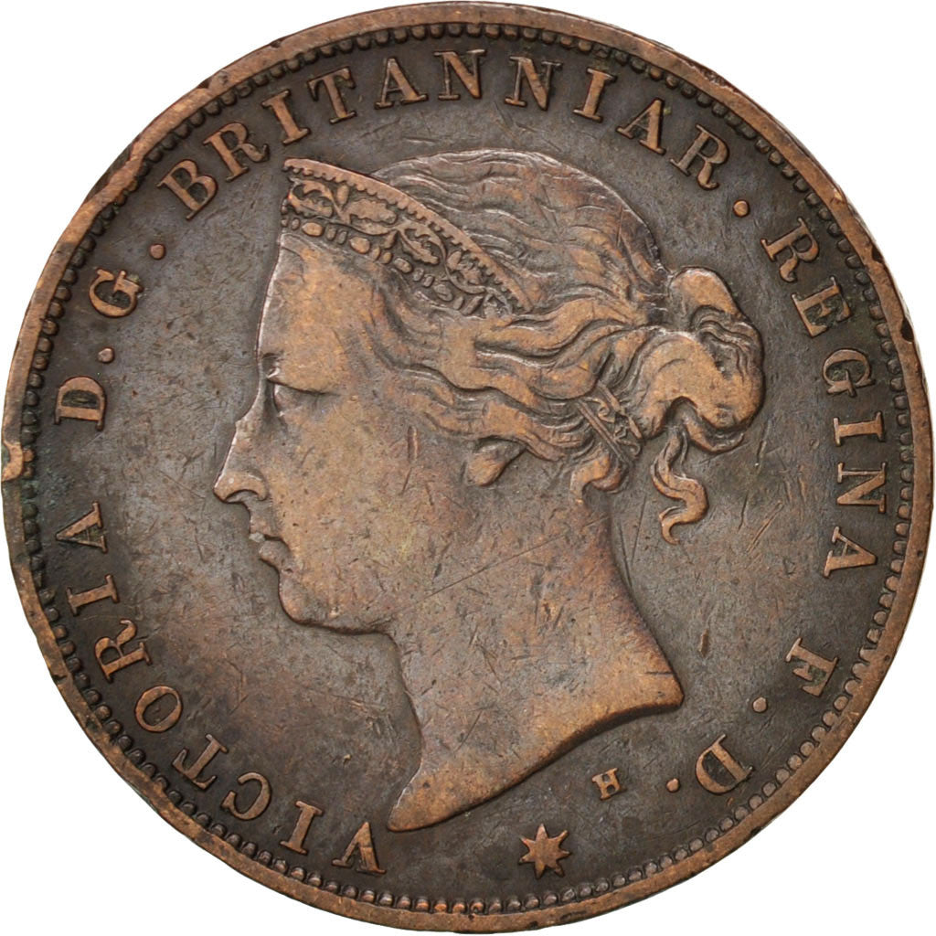 Jersey, Victoria, 1/24 Shilling, 1877, VF(30-35), Bronze, KM:7